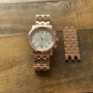 Rose Gold Michele Diamond Watch